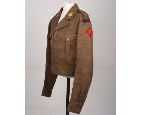 British Officers 304th (Essex Yeomanry) Field Regiment Royal Artillery Battle Dress Blouse, fine example of a 1949 pattern ba