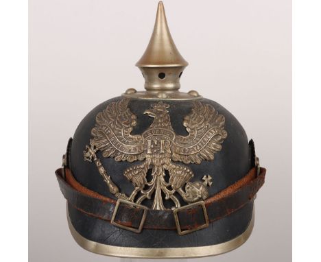 Imperial German Prussian Pioneer Battalion Other Ranks Pickelhaube, fine sleepy untouched example of an other ranks pickelhau