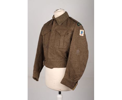 County of London Yeomanry Sharpshooters 56th (London) Armoured Division Battle Dress Blouse, being a 1945 dated Canadian made