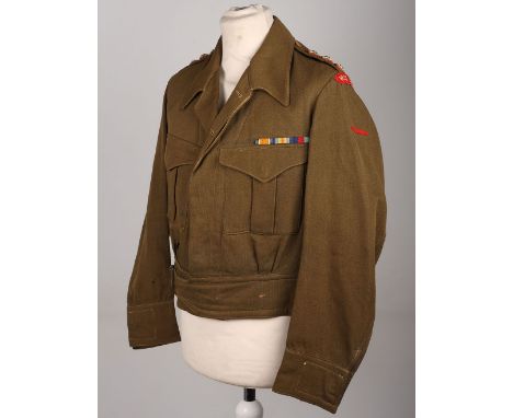 WW2 British West Yorkshire Regiment Officers Private Purchase Battle Dress Blouse, fine example of a privately tailored battl