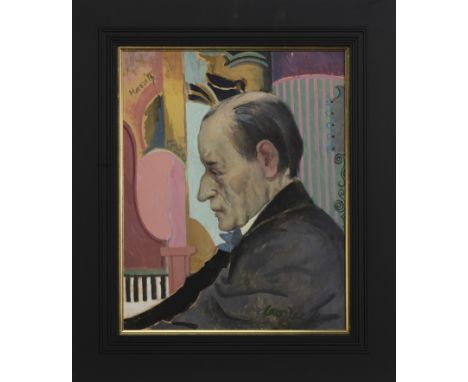 * WILLIAM CROSBIE RSA, RGI (SCOTTISH 1915 - 1999), HOROWITZ oil on board, signed and titled image size 44cm x 35cm, overall s