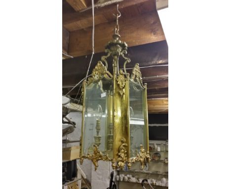 A large brass lantern light.