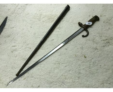 French model 1874 Grasp bayonet dated 1878 including scabbard.