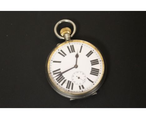 A GOLIATH OPEN FACED MANUAL WIND POCKET WATCH