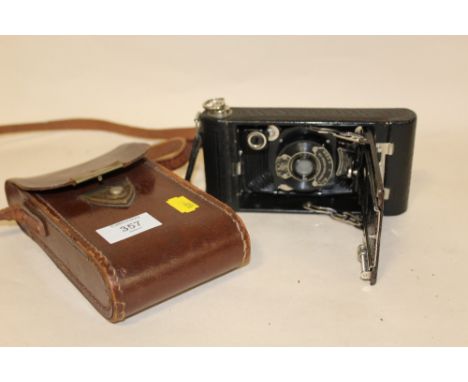A VINTAGE KODAK NO. A120 CAMERA WITH CASE