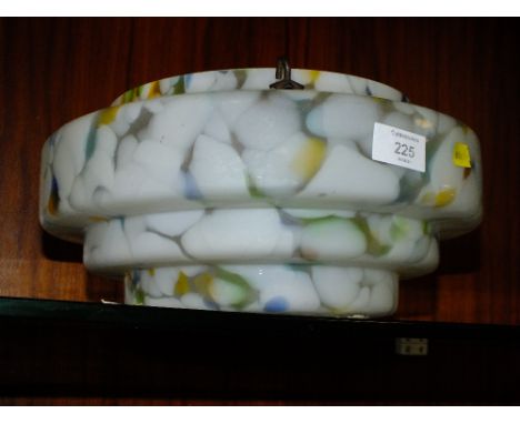 A VINTAGE DECO STYLE GLASS LIGHT SHADE