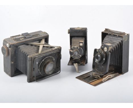 Carl Zeiss box camera, another and a folding camera, (3).