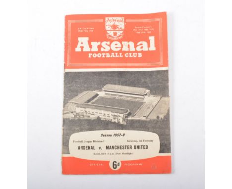 Football match programme; Arsenal v Manchester United Saturday 1st February 1958, this was the last match played by the Busby