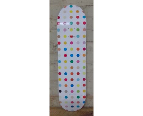 A Supreme skateboard deck, "Spot", designed by Damien Hirst 2009, screen printed, facsimile signature and laser cut with 'HIR