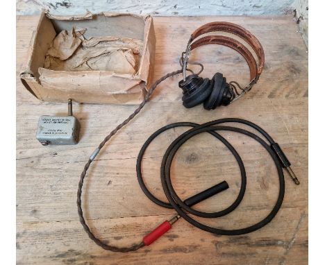 A WW2 U.S. Army signal corps headset in original box. 