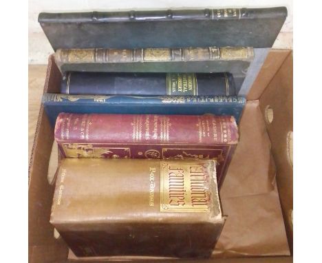 A box of assorted books comprising Finde's Tableaux engravings, Illustrations of the Natural Scenery of the Snowdonian Mounta