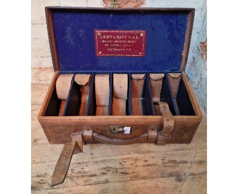 A circa 1910 multicompartmental military suitcase, made by Army &amp; Navy C.S.L. Manufactured by the Society, 105 Victoria S