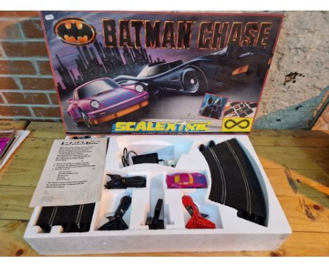 A Scalextric Batman Chase car racing game. 