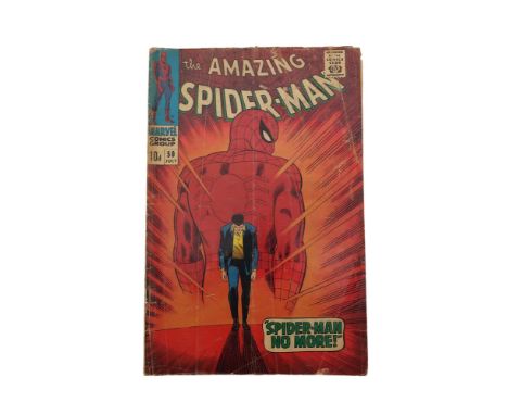 THE AMAZING SPIDER-MAN #50 (1967 - MARVEL) 10d, Classic cover, first appearance of Kingpin, Spider-man's story retold Conditi