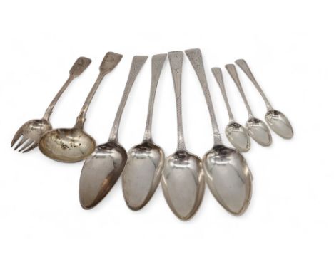 A pair of George III silver Old English pattern tablespoons, Thomas Wallis&nbsp;II, London 1796, and another pair, Solomon Ho