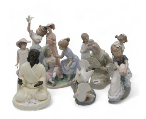A Minton figure The Sage, together with a collection of Nao and other figures Condition Report:Available upon request