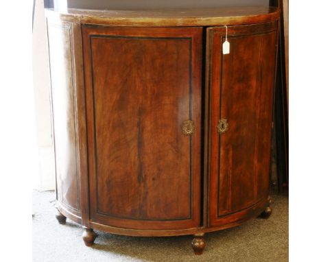 A 19th century mahogany D shaped commode. 100cm wide, 54cm deep, 94cm high