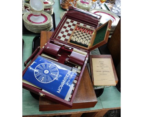 Mah Jong and backgammon plus two travelling chess sets