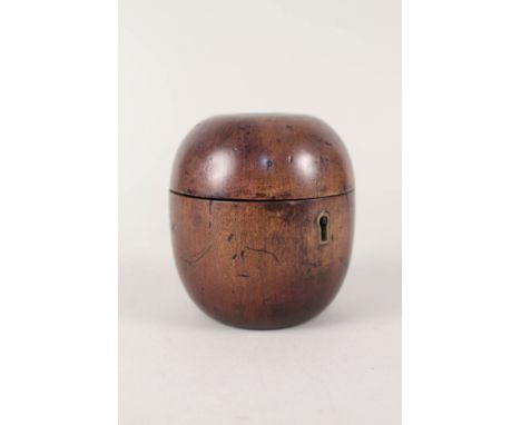 A 19th Century treen apple shaped tea caddy (missing stalk)