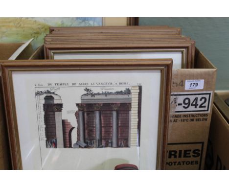 Various architectural prints of Roman temples
