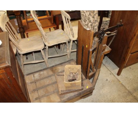 A set of French wooden and metal bound scales bearing the label "Borie"