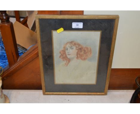 Effie McLeod, portrait watercolour depicting Sarah Bernhardt, dated 1906