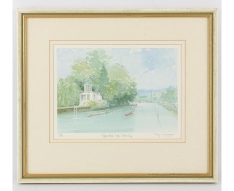 Collection of prints, to include: Terry McKivragan (British, 1929-2013), 'Regatta Day, Henley', print in colours, ed. 342/850