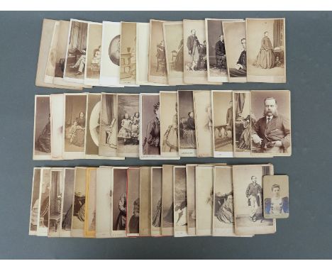A quantity of photographic portrait cards to include Ludlow, Huddersfiled, Hereford, Worcester, Wolverhampton, Leominster, Bi
