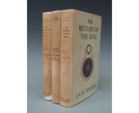 A first edition set (early impressions) set of The Lord of The Rings in three volumes.