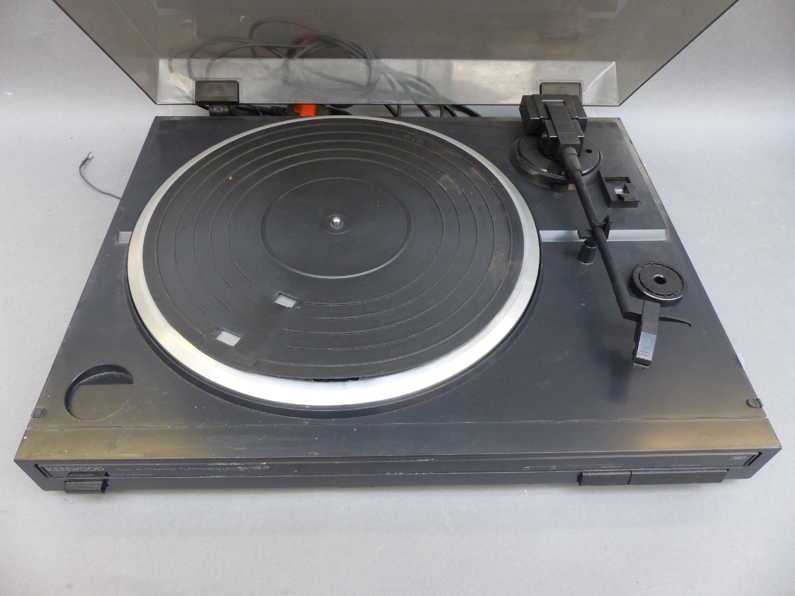 Two Kenwood two speed record decks, one KD2070 Trio, the other KD491F