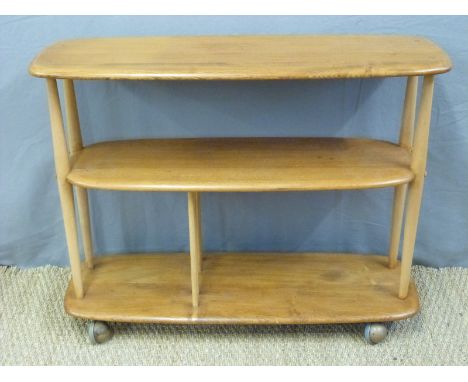 A retro light elm Ercol 3 tier buffet (W71 x H91cm)