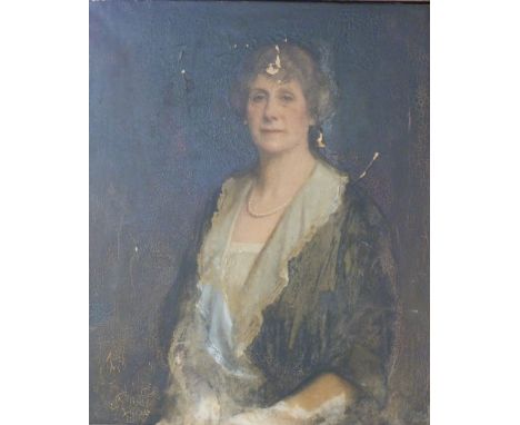 Late 19th/early 20th century oil on canvas portrait of Caroline Alexander, granddaughter of Cuthbert Vaux, founder of Vaux Br