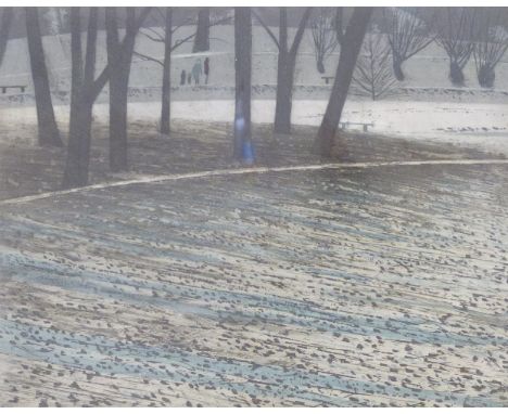 Derek Wilkinson print 'Snow in the Park II' signed limited edition 15/25, 30 x 37cm 
