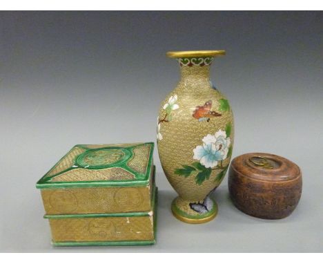 Chinese terracotta opium pot decorated with auspicious symbols with brass ring handle, four character mark to base and furthe