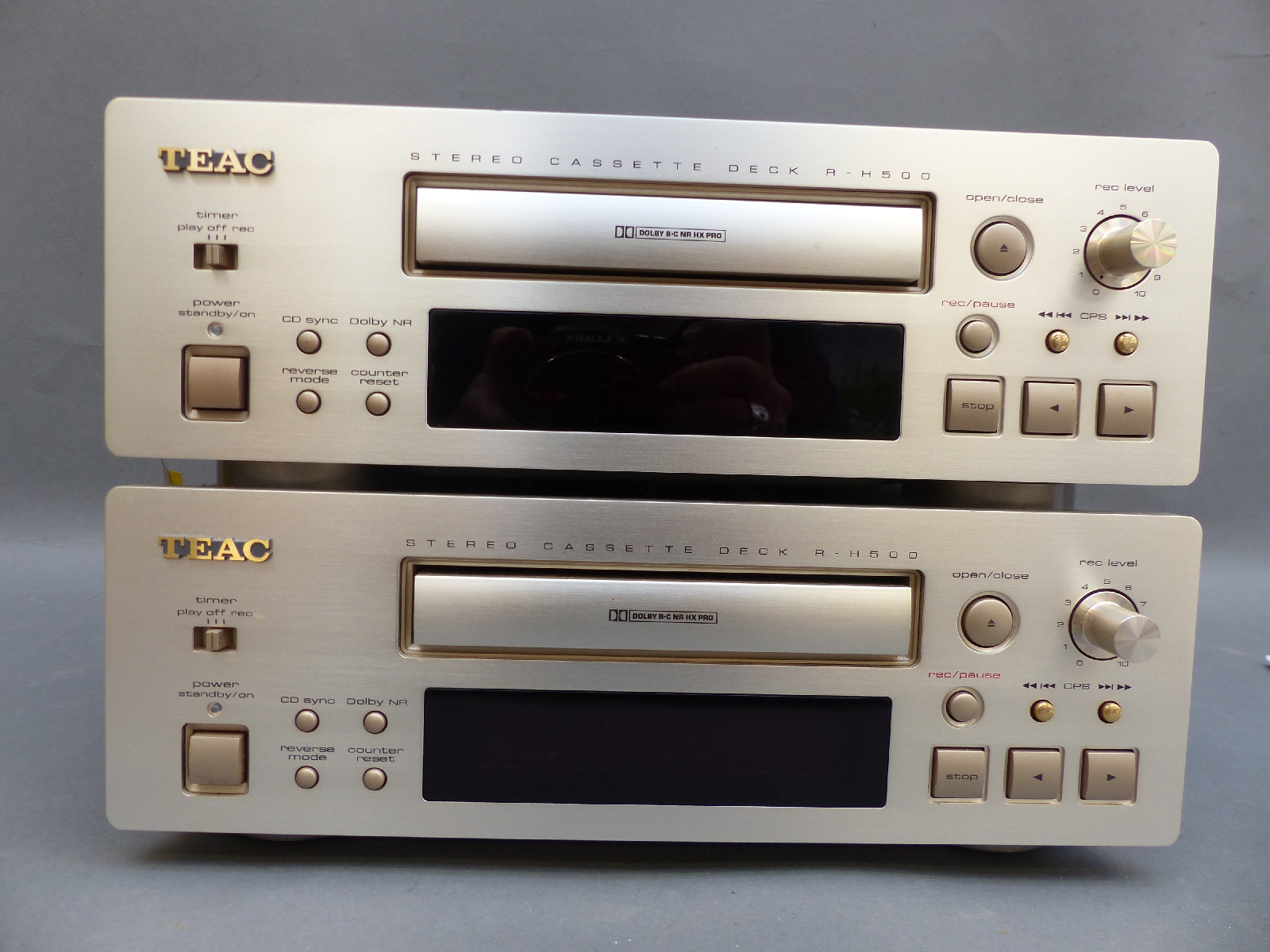 Two TEAC R-H500 stereo cassette decks with original owners manual ...