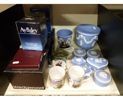 A collection of Wedgwood Jasperware, some boxed, together with Aynsley, Worcester, and Coalport.