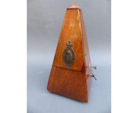 Swiss mahogany late 19thC/early20thC metronome by Maelzel