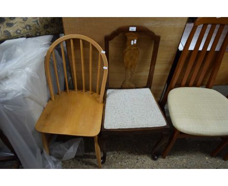 STICK BACK KITCHEN CHAIR AND A CABRIOLE LEGGED DINING CHAIR (2)