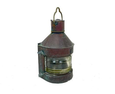 A Meteorite ship's copper masthead navigation lamp. Numbered A19032, height 58cm.