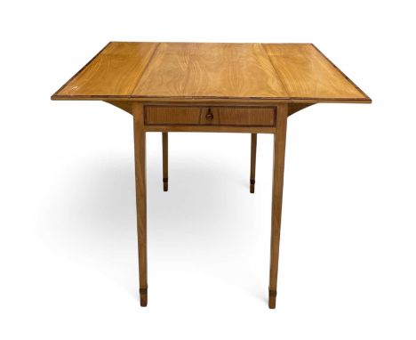 An exceptional table by Simon Gendall  A contemporary cherry and walnut Pembroke table, in the Arts and Crafts tradition. Fit