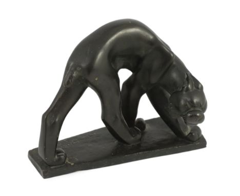 Johan Jussi Rickhard Mäntynen (Finnish, 1888-1978). A bronze model of a lynx, signed and dated 1930 in the bronze, 29cm long,