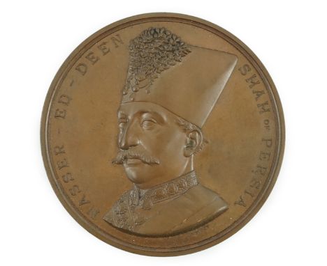 British commemorative medals – Victorian bronze medal marking the Visit of Nasser Ed Deen ‘Shah of Persia’ to London 1873, by