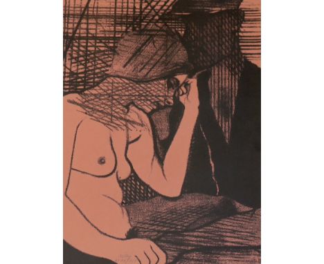 Ronald Brooks Kitaj (American, 1932-2007) 'Sleeping Fires 1975'lithograph on handmade Wookey Hole papersigned in pencil and n