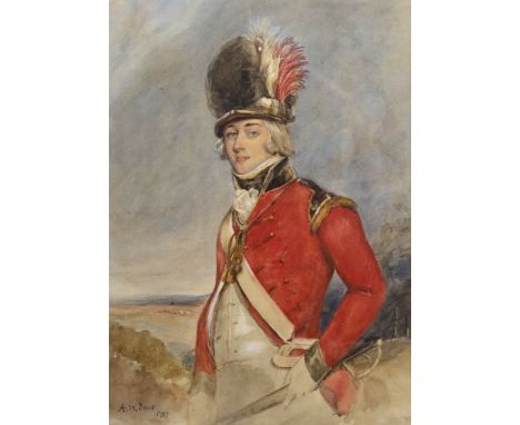 Arthur William Devis (English, 1763-1822) Portrait of Lieutenant Colonel Cockburnwatercoloursigned and dated 179742 x 31cm***