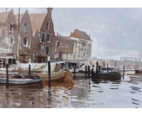 § § Edward Seago R.B.A., A.R.W.S., R.W.S. (British, 1910-1974) 'The Yacht Basin, Dordrecht'watercoloursigned in pencil, Colna
