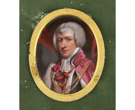 Henry Pierce Bone, R.A. (British, 1779-1855) Miniature portrait of the Arch Bishop of Canterbury after the original by John H