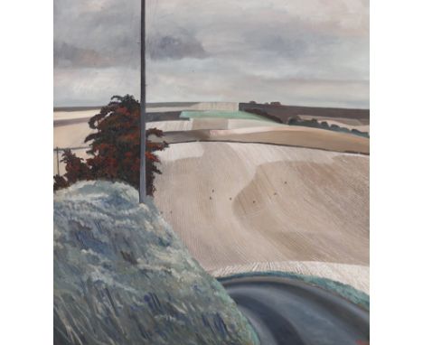 § § Liam Powys Hanley (Welsh, 1933-2019) 'Steep Bank'oil on canvassigned and dated '85, 1987 Royal Academy Summer Exhibition 