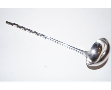 Victorian silver toddy ladle with twisted stem