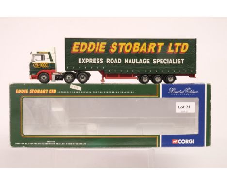 Manufacturer  - Corgi | Description - MAN TGA XL Step Frame Curtainside Trailer - Eddie Stobart | Stock Code - CC13405 | Note