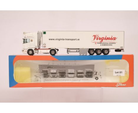 Manufacturer  - Tekno | Description - Scania R 580 Topline With Reefer Trailer - Virginia | Stock Code - 52584 | Notes - | Sc